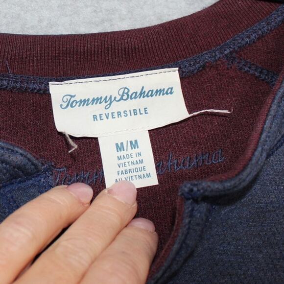 Tommy Bahama Mens Reversible Sweater/Sweatshirt Blue/Purple Pullover Size‎ M - Picture 3 of 6